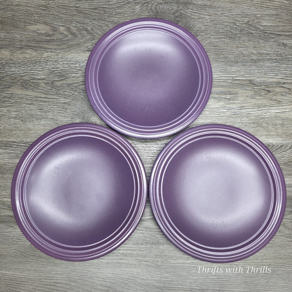 Vintage Pfaltzgraff - Terrace Plum - 8" Stoneware Plate - Set Of 3
